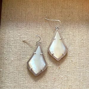 Alex Silver Drop Earrings In White Mother-Of-Pearl